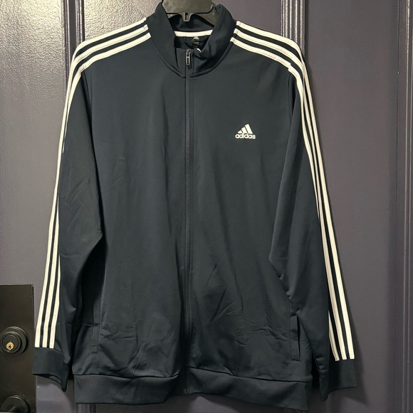 adidas Other - Adidas Full Zip Jacket with Pockets Navy Blue and White 2XL